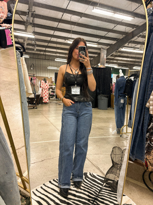The Lacy Leather Top