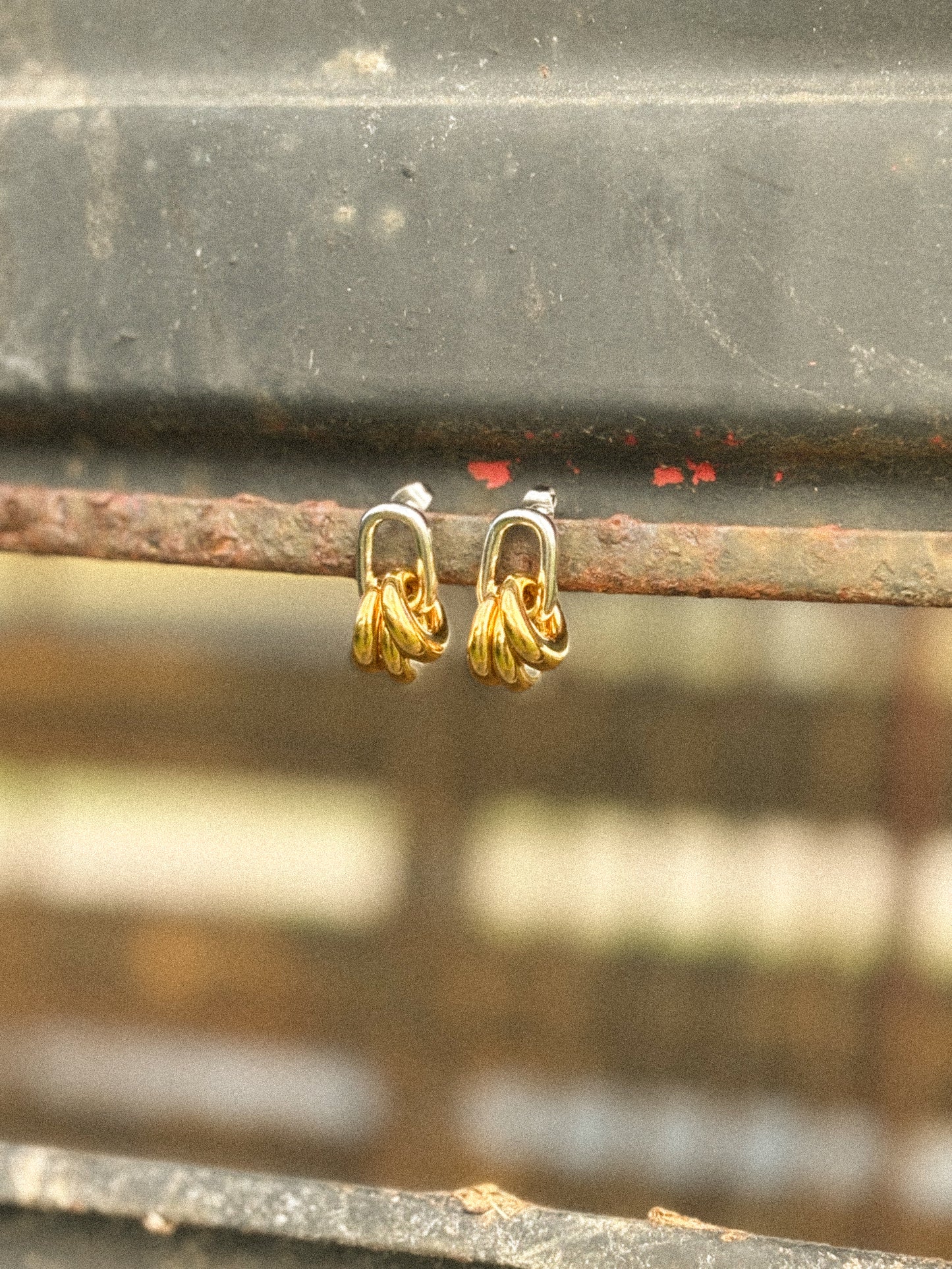 Mixed Metal Stud Earrings