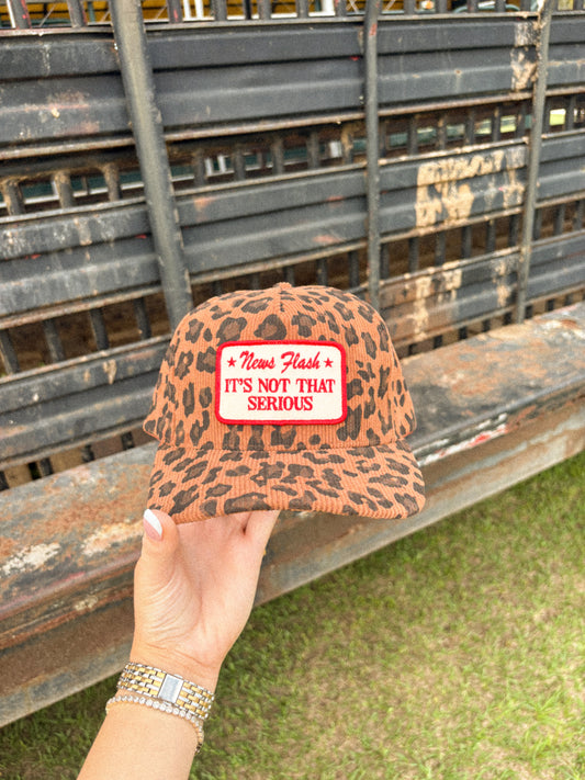 News Flash It’s Not That Serious Leopard Corduroy Patch Hat