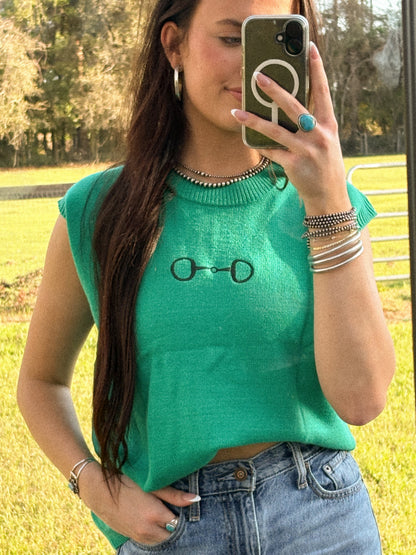 Green Snaffle Bit Sweater Tee